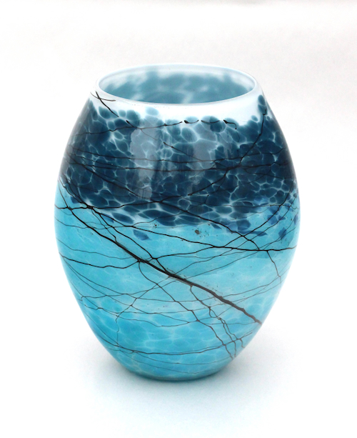 Click to view detail for DB-971 Vase - Steel Blue Barrel $275